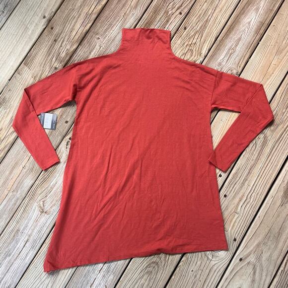 Eddie Bauer Women's Long Sleeve Asymmetric Tunic Color Canyon Clay Size M. NEW - Picture 1 of 5
